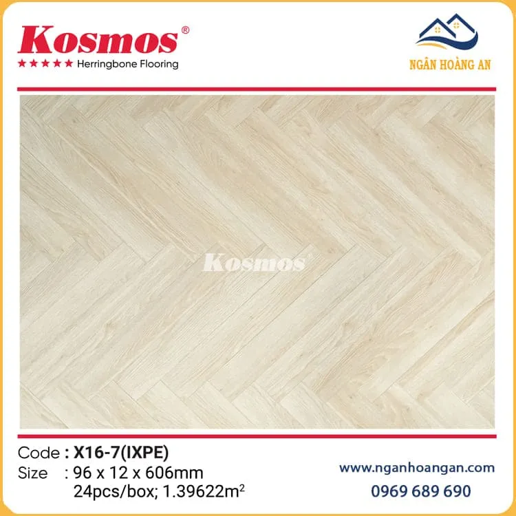 Sàn Gỗ Công Nghiệp Xương Cá Kosmos 12mm  X16-7